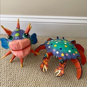 Puffer Fish and Crab Charlstonian Exclectic Art